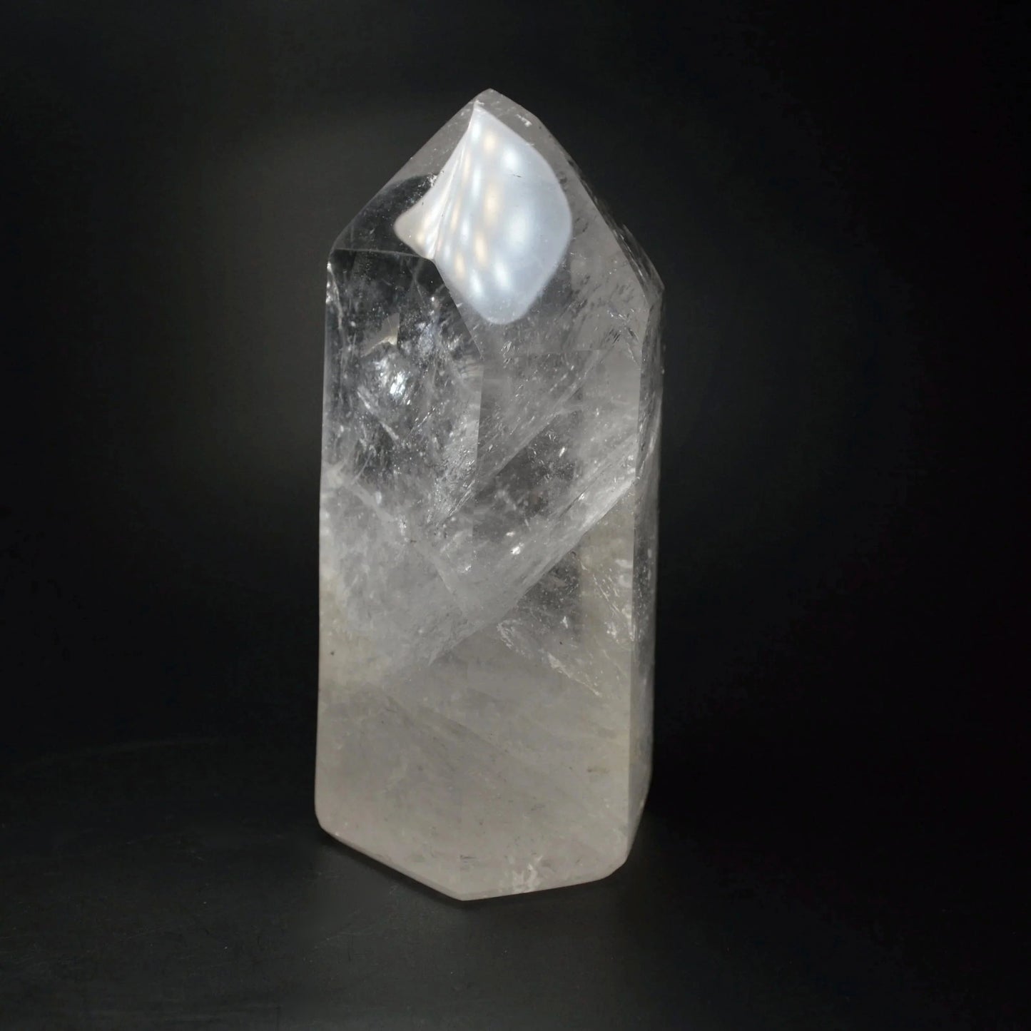 Bergkristall Spitze mit Regenbögen