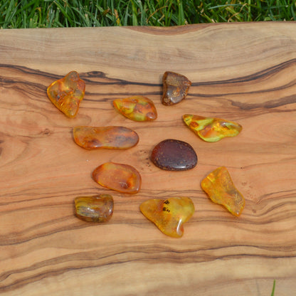 Bernstein Trommelstein, verschiedene Größen