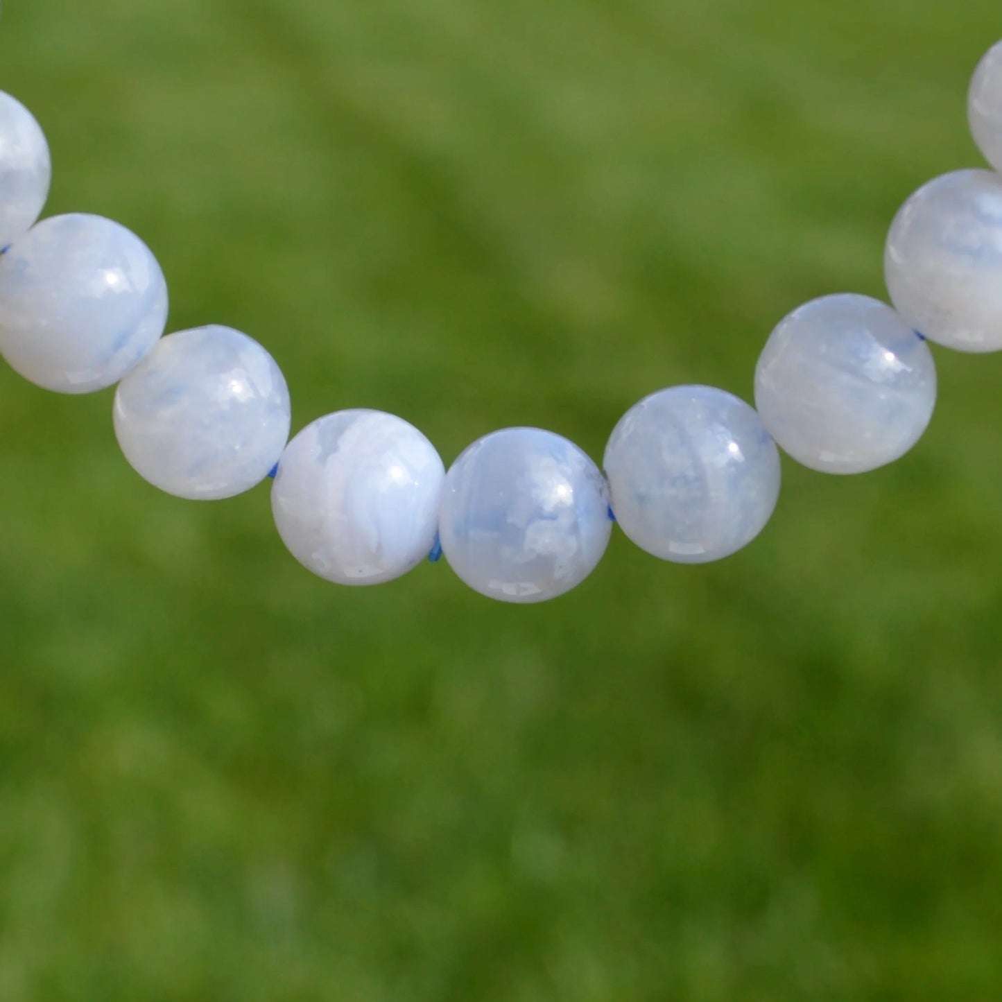 Blauer Chalcedon Armband - 9mm