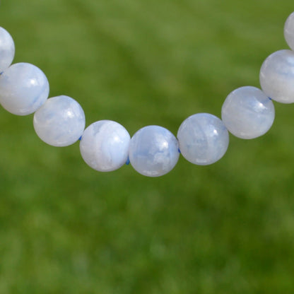 Blauer Chalcedon Armband - 9mm