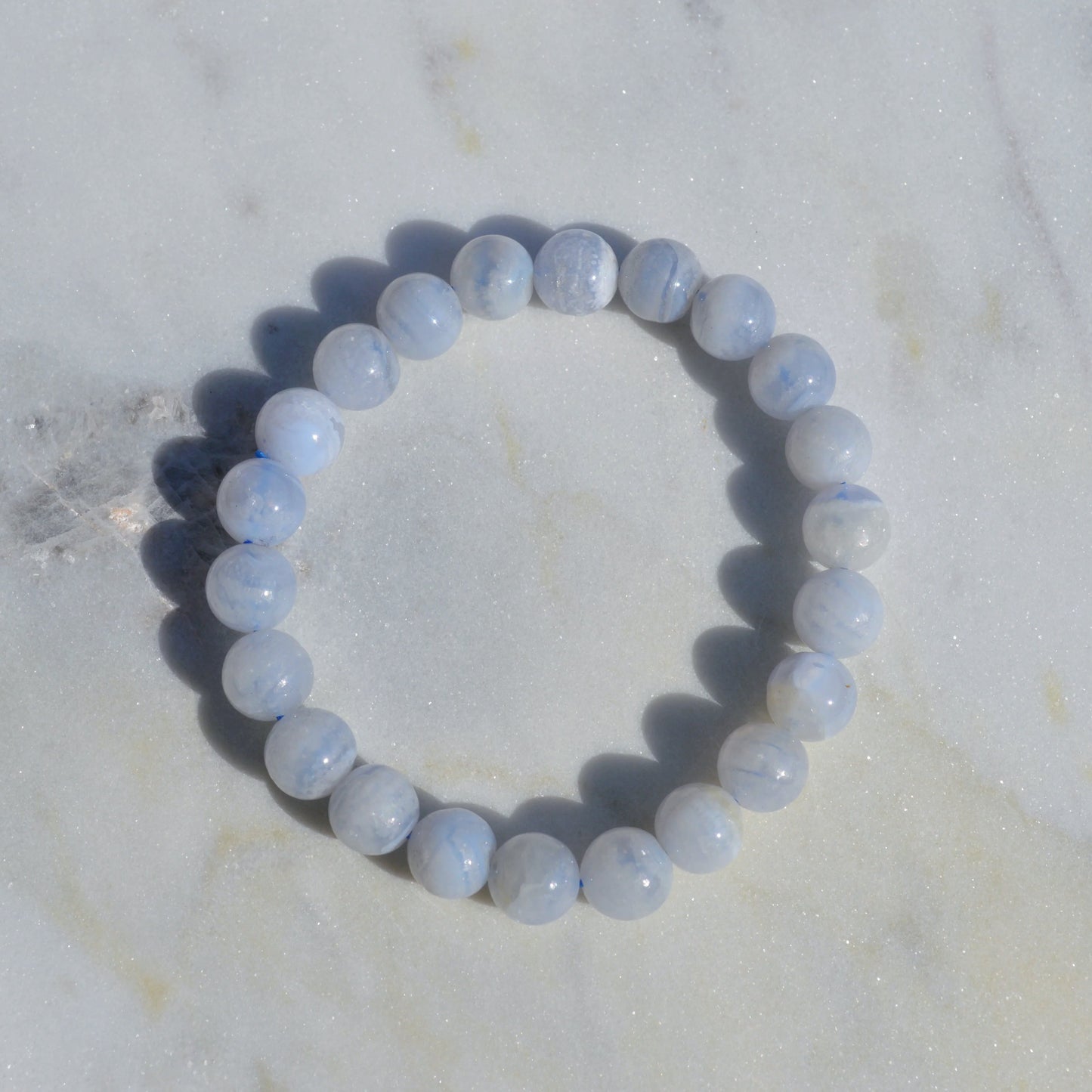 Blauer Chalcedon Armband - 9mm