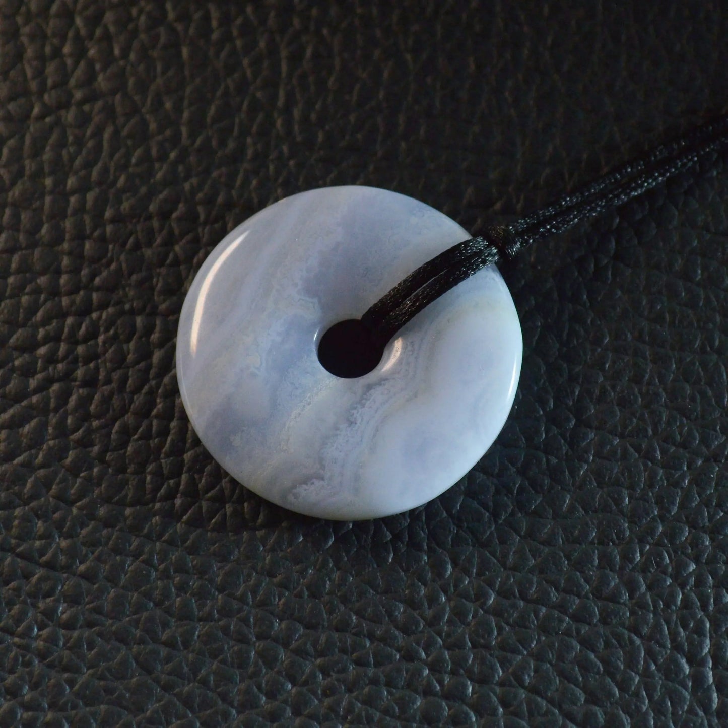 Blauer Chalcedon Donut - 30mm