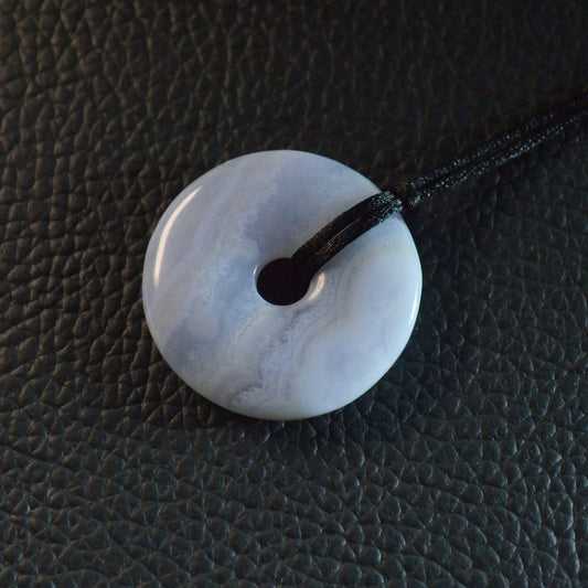 Blauer Chalcedon Donut - 30mm