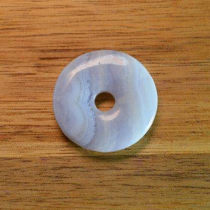 Blauer Chalcedon Donut - 30mm