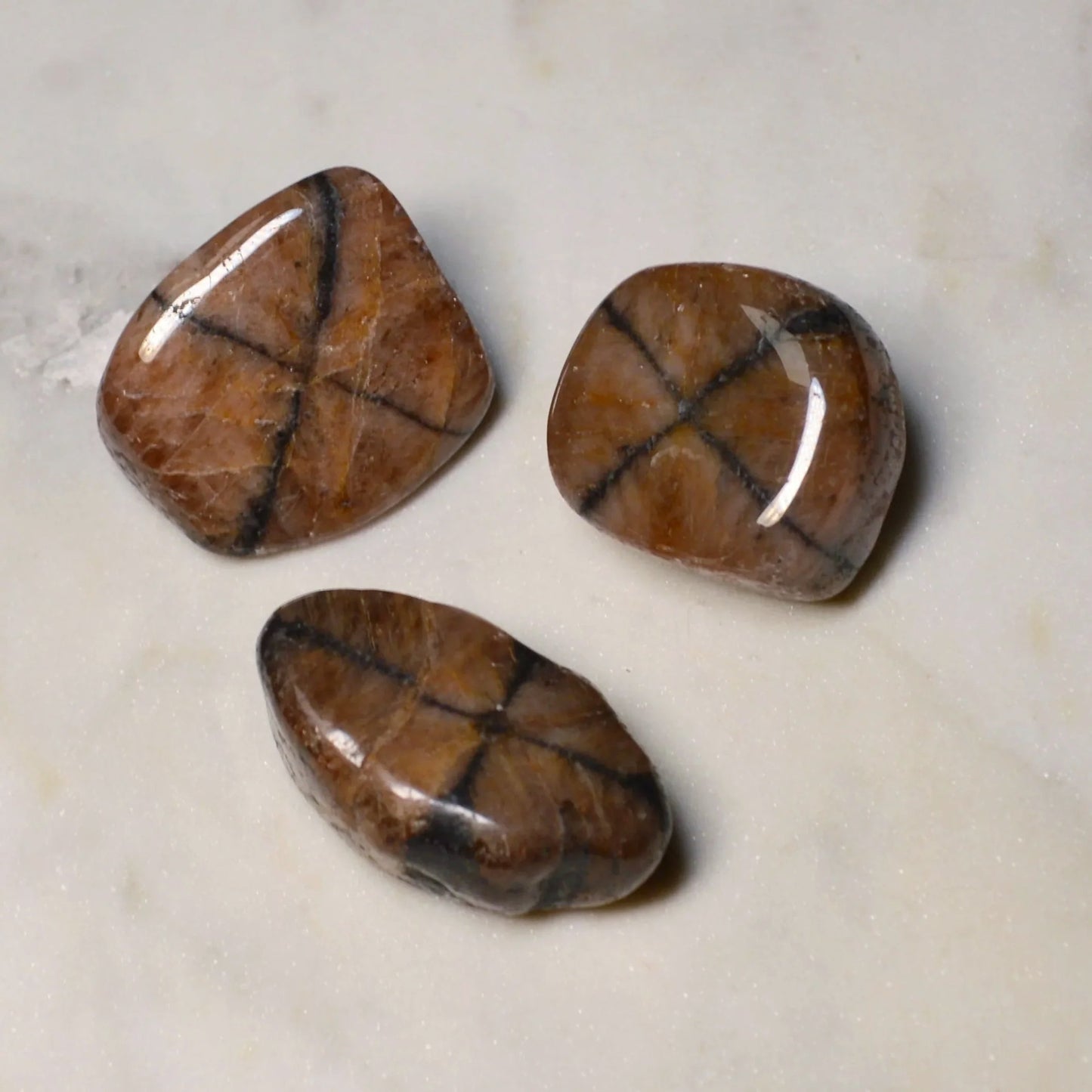 Chiastolith (Kreuzstein) Trommelstein