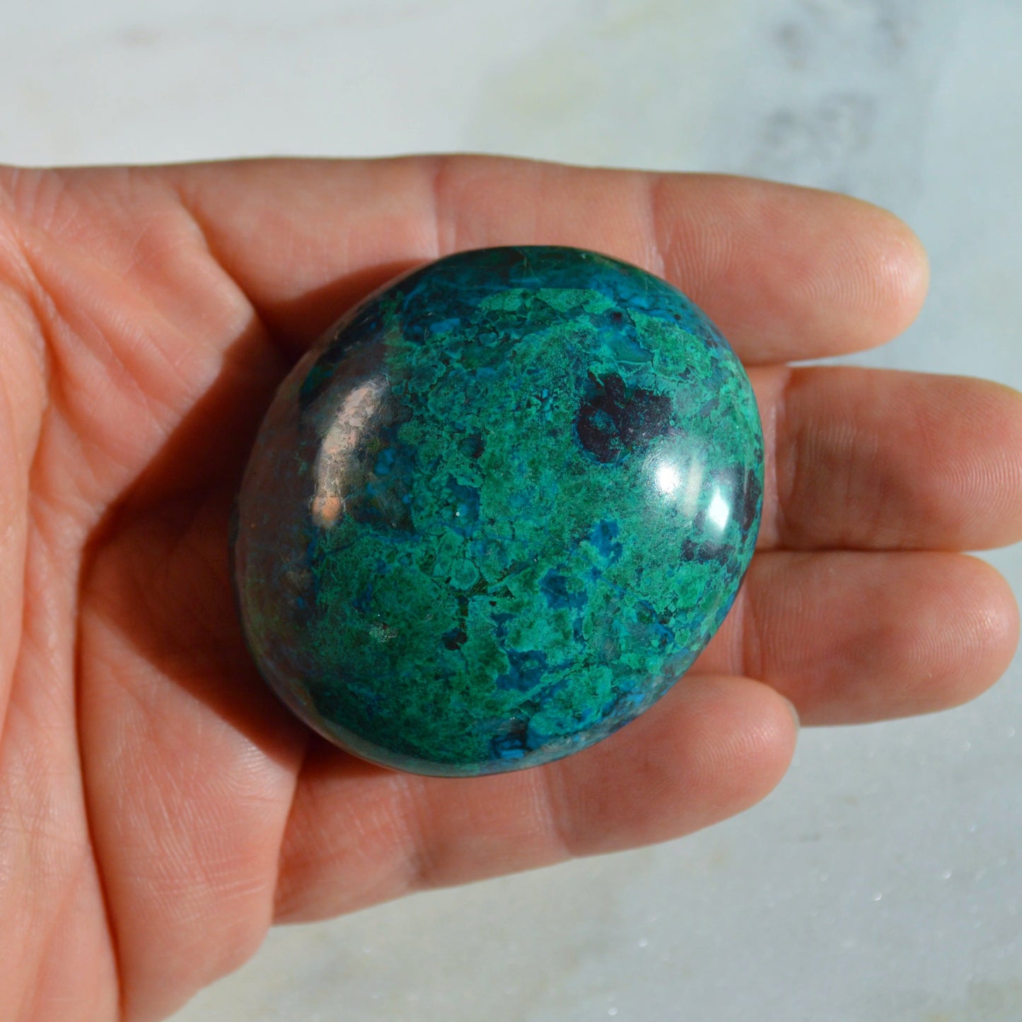 Chrysokoll-Malachit Handstein