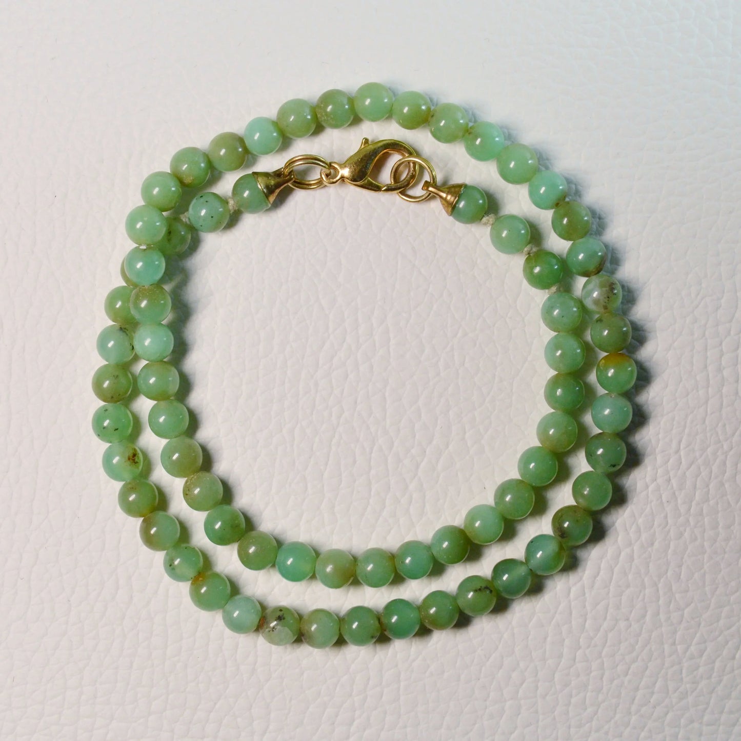 Chrysopras Halskette 44cm - 6mm