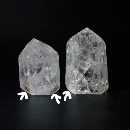 Cracked Rainbow Bergkristall Spitze – leichter Makel