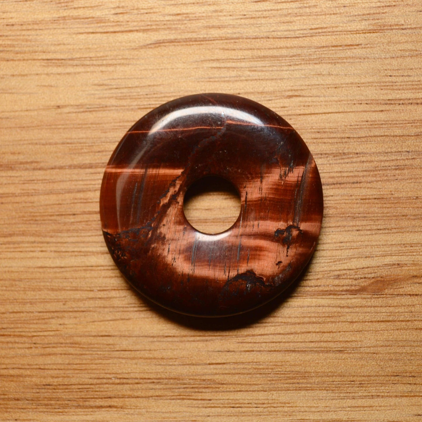 Rotes Tigerauge Donut - 30mm