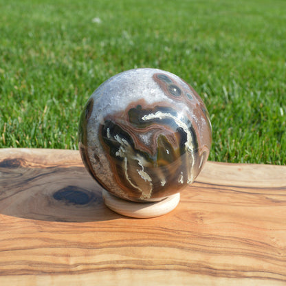 Sammlerstein – Druzy Amethyst Kugel 90mm, einzigartiger Naturstein aus Uruguay.