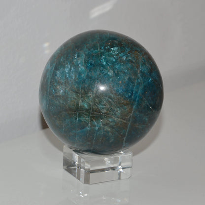 Dunkle Apatit Kugel in verschiedenen Größen, ideal für Sammler.