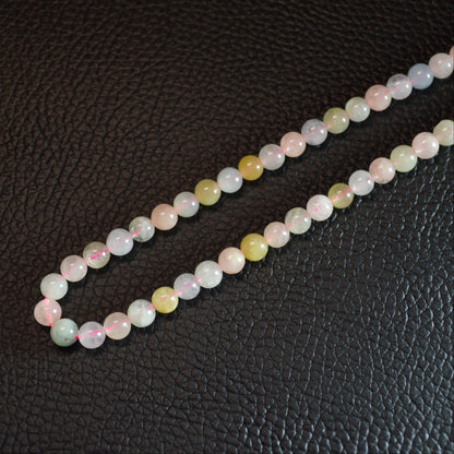 Elegante Beryll Halskette aus echten 6 mm Natursteinperlen, kombiniert aus Aquamarin, Morganit & Heliodor – ideal als Geschenk.