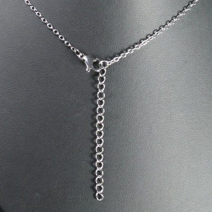 Karabiner-Verschluss der Edelstahl-Forcat-Kette Silber, 50 + 5 cm – stabil, einfach zu öffnen und zu schließen.