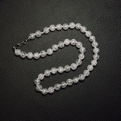 Funkelnde Cracked Bergkristall Naturstein Halskette, 45 cm Länge, mit hochwertigem Metallverschluss – Kristall-Unikat.