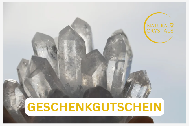 Digitaler Geschenkgutschein von Natural Crystals – für Kristalle, Schmuck, Mineralien und mehr, sofort per E-Mail einlösbar.