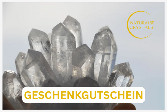 Digitaler Geschenkgutschein von Natural Crystals – für Kristalle, Schmuck, Mineralien und mehr, sofort per E-Mail einlösbar.