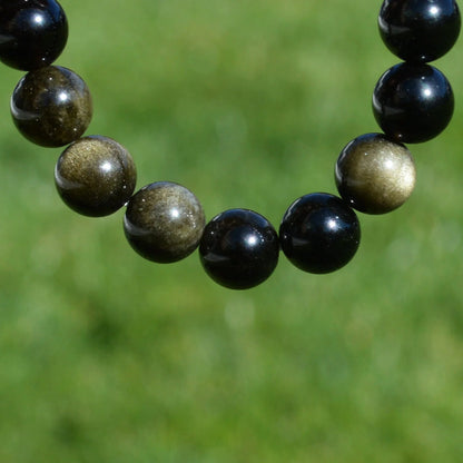 Gold-Obsidian Armband - 8mm