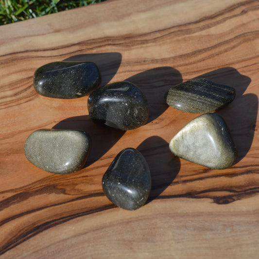 Gold-Obsidian Trommelstein