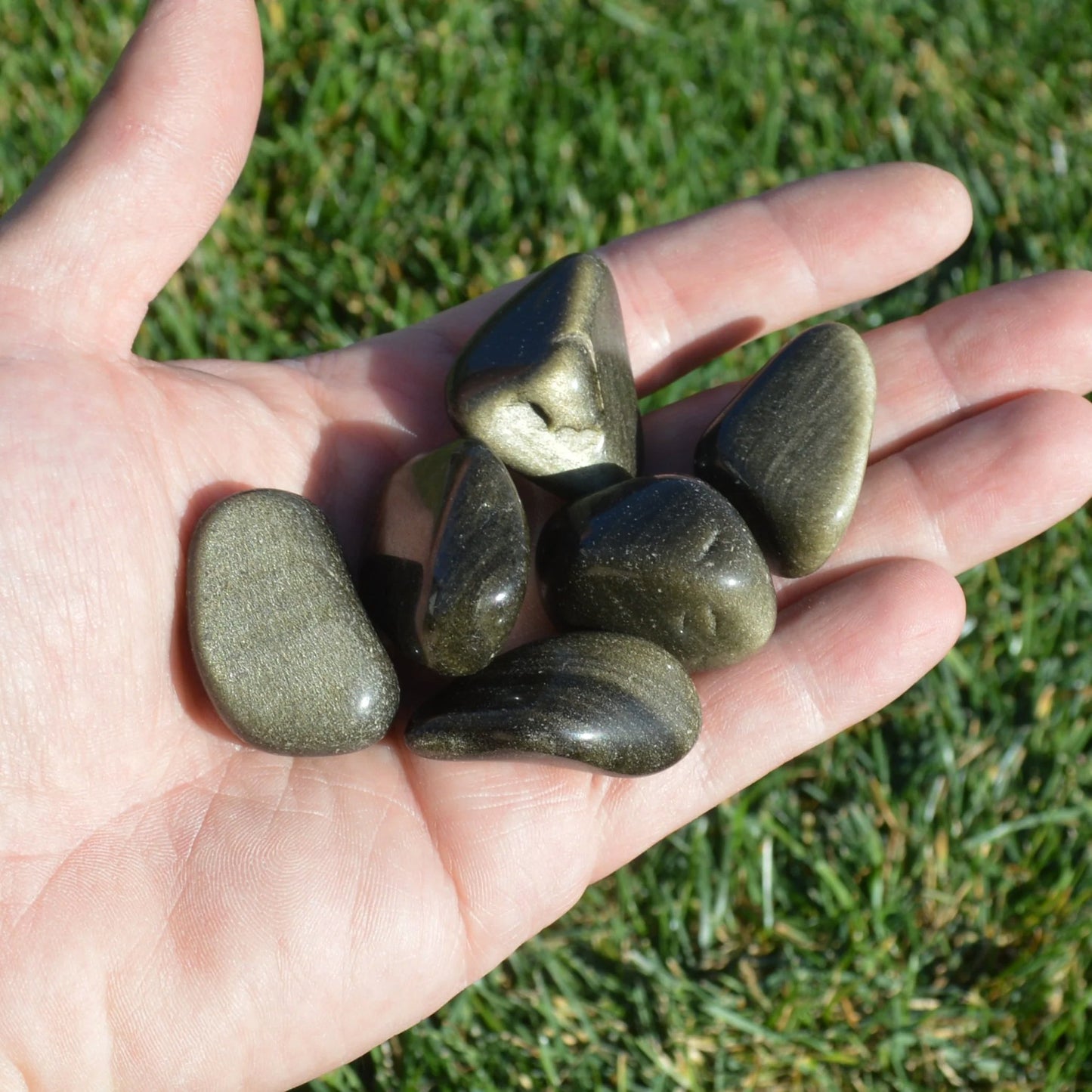 Gold-Obsidian Trommelstein