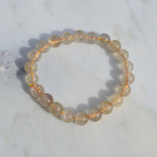 Gold Rutilquarz Armband - 6mm, 8mm