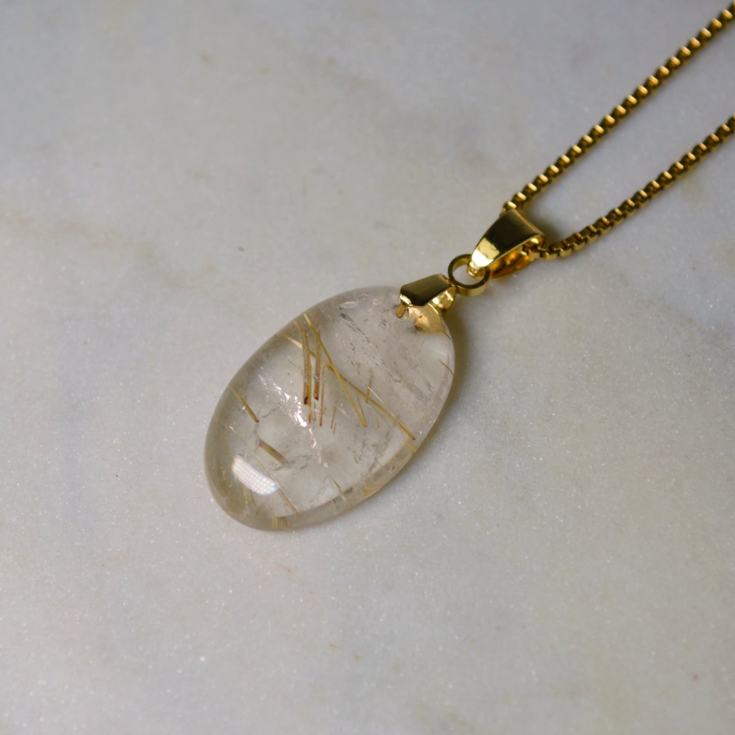 Gold Rutilquarz Anhänger