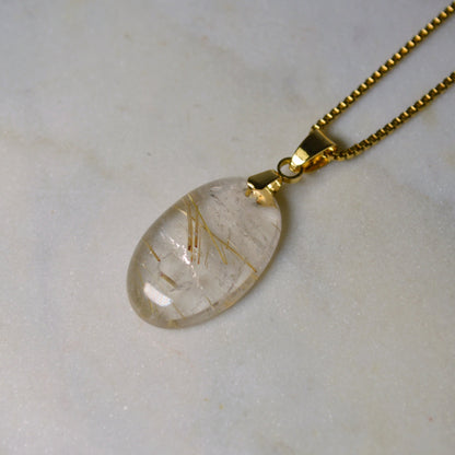 Gold Rutilquarz Anhänger