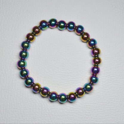 Regenbogen-Hämatin Armband - 8mm