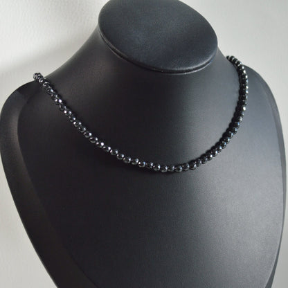 Hämatin Halskette (facettiert) 45cm - 4mm