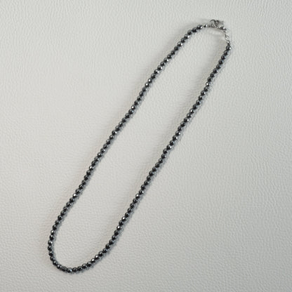 Hämatin Halskette (facettiert) 45cm - 4mm