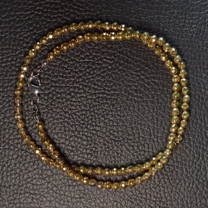 Goldene Hämatin Halskette (facettiert) 45cm - 4mm