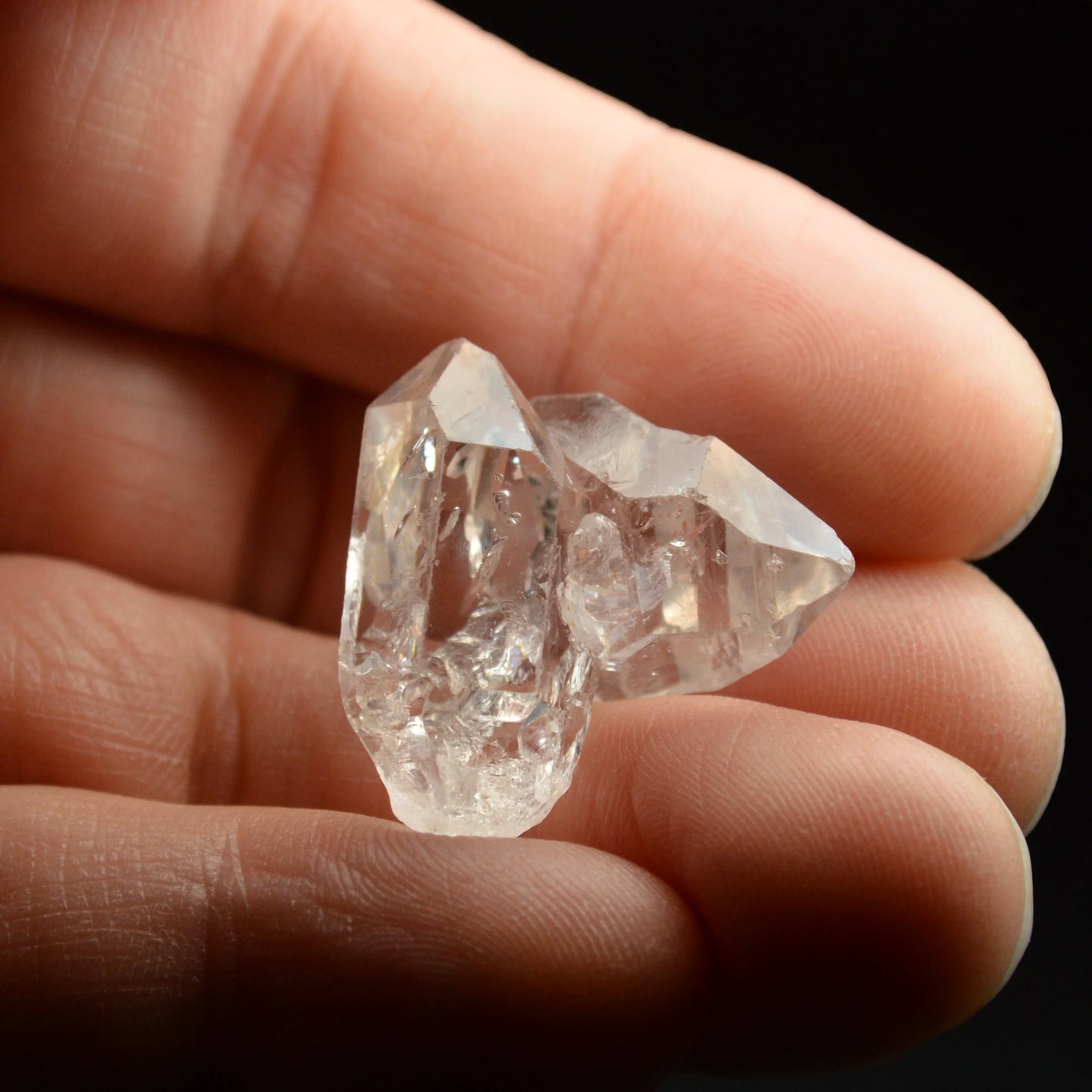 Herkimer Diamant Zwilling mit Regenbögen