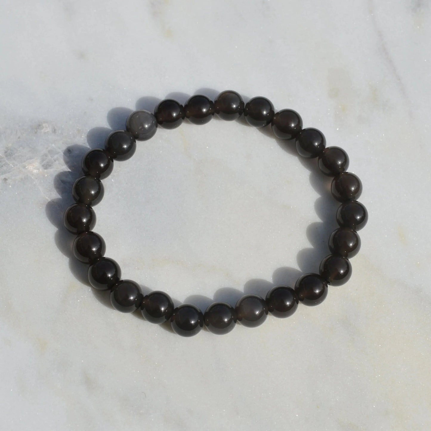 Lamellen-Obsidian Armband - 8mm