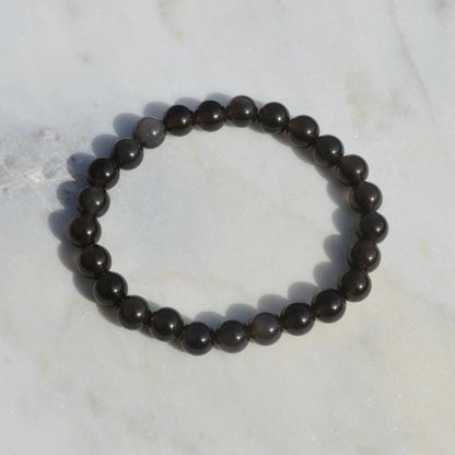Lamellen-Obsidian Armband - 8mm