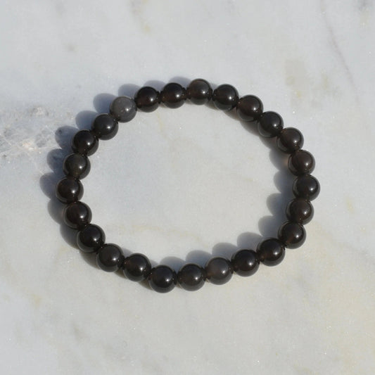 Lamellen-Obsidian Armband - 8mm