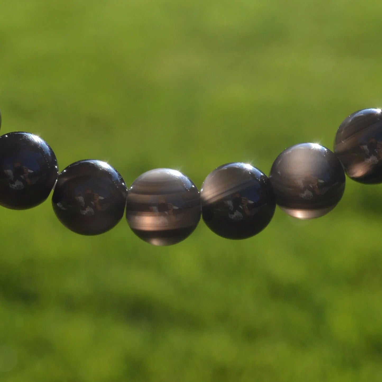 Lamellen-Obsidian Armband - 8mm