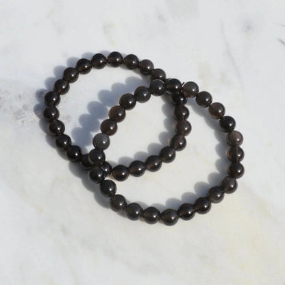Lamellen-Obsidian Armband - 8mm