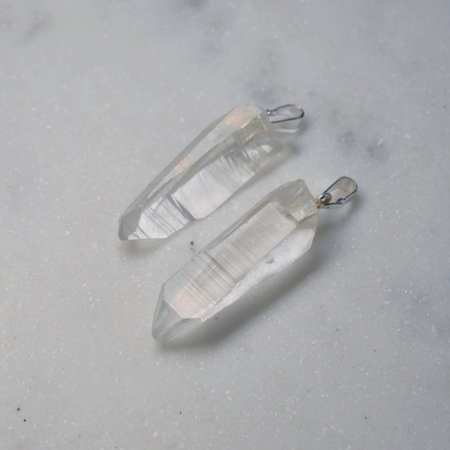 Lemurische Bergkristall Spitze Anhänger