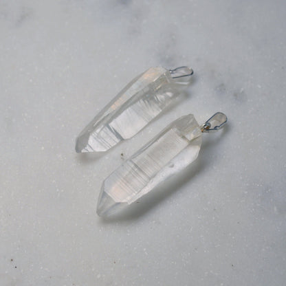 Lemurische Bergkristall Spitze Anhänger