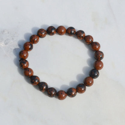 Mahagoni-Obsidian Armband - 8mm