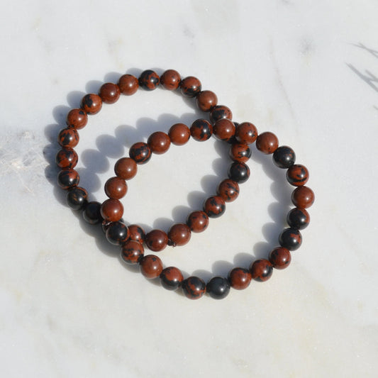 Mahagoni-Obsidian Armband - 8mm