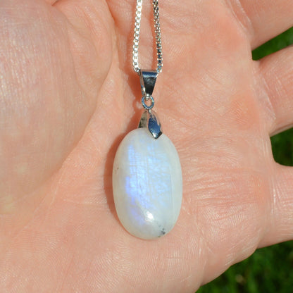 Regenbogenmondstein (weißer Labradorit) Anhänger