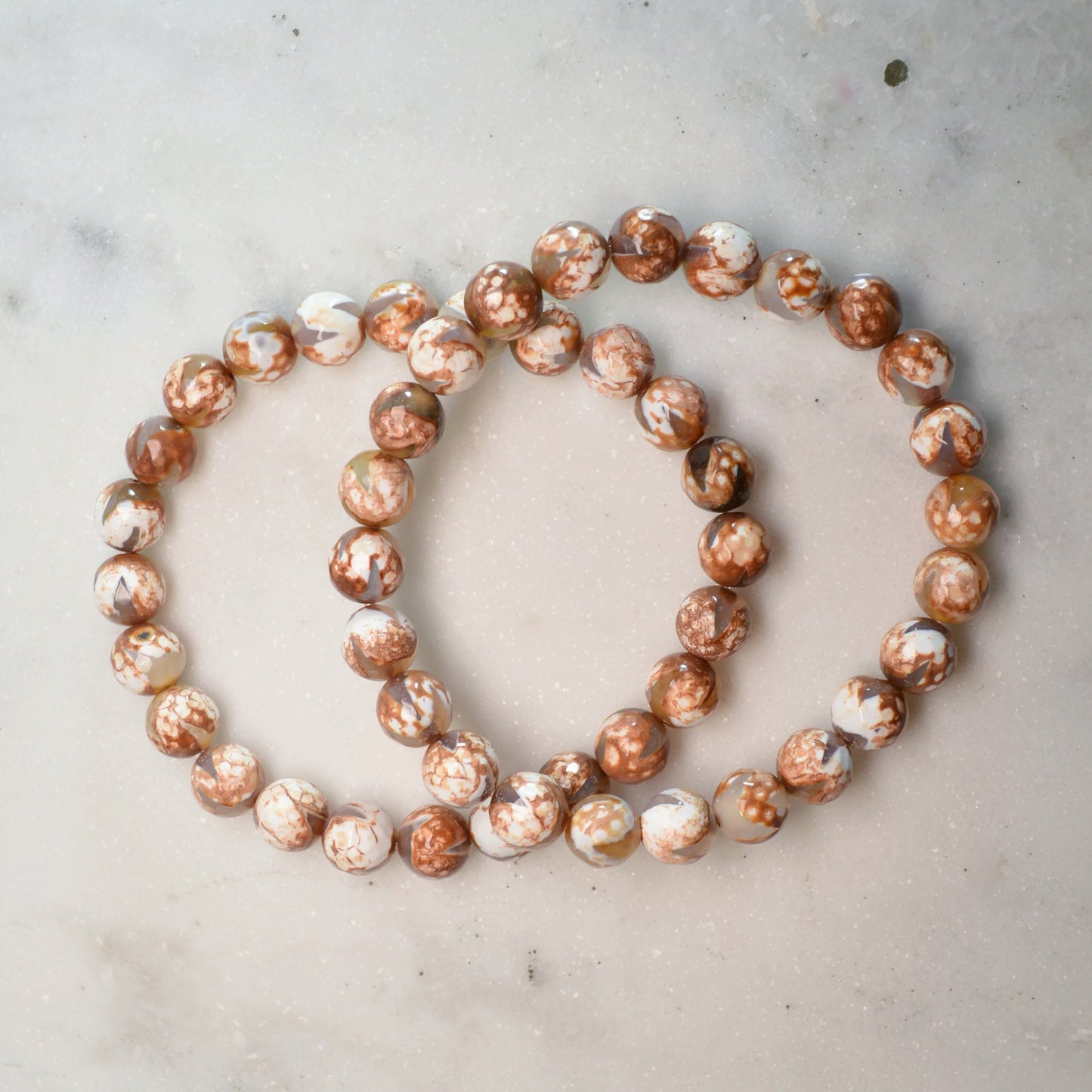 Mongolei Achat - Tigerzahn Armband (facettiert) - 8mm