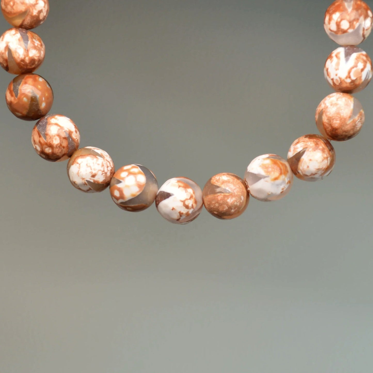 Mongolei Achat - Tigerzahn Armband (facettiert) - 8mm