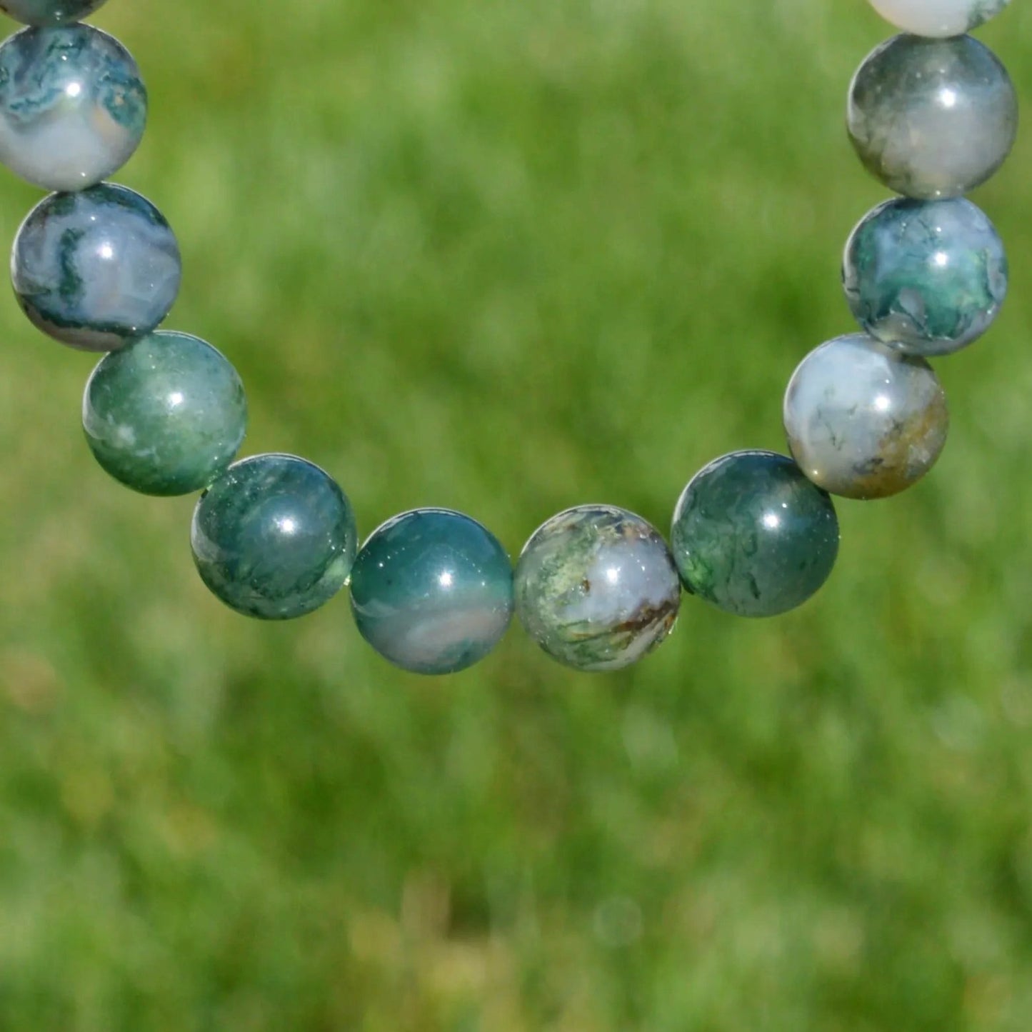 Moosachat Armband - 6mm, 8mm