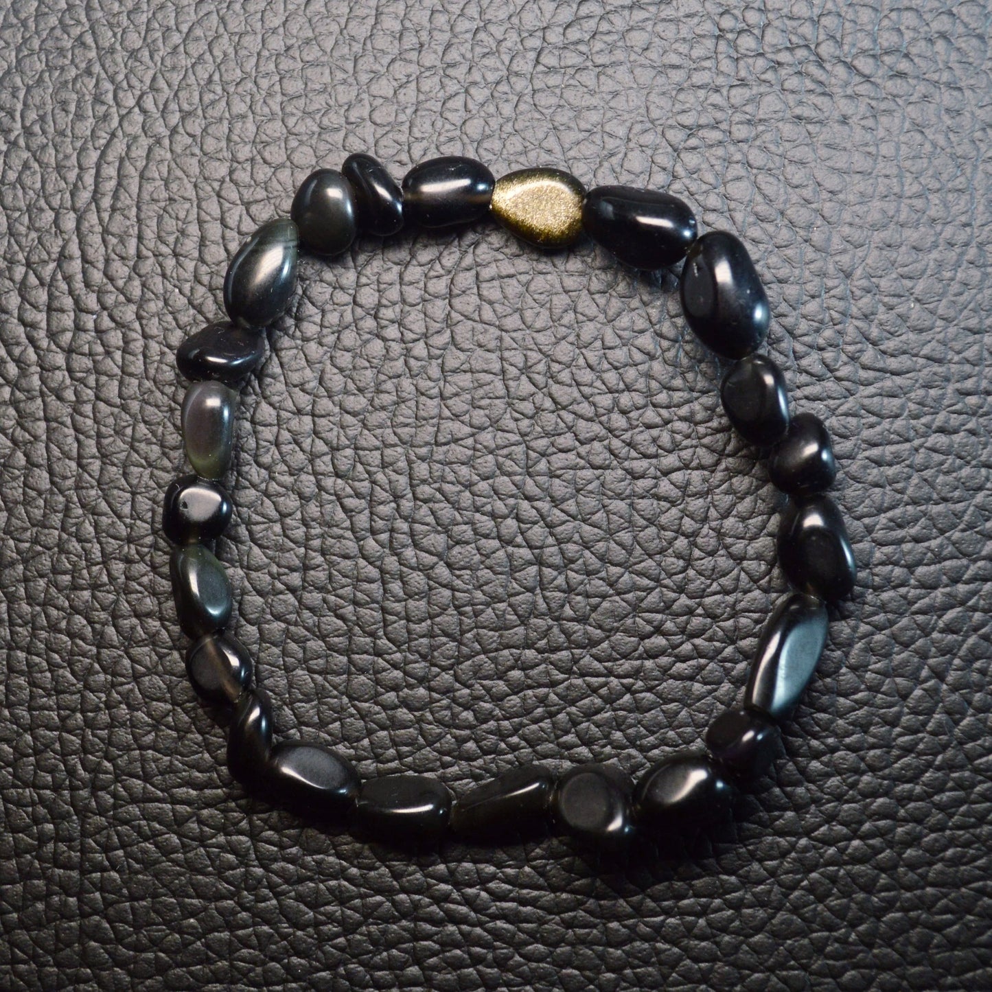 Regenbogen-Obsidian Nugget Armband