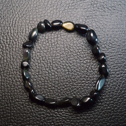 Regenbogen-Obsidian Nugget Armband