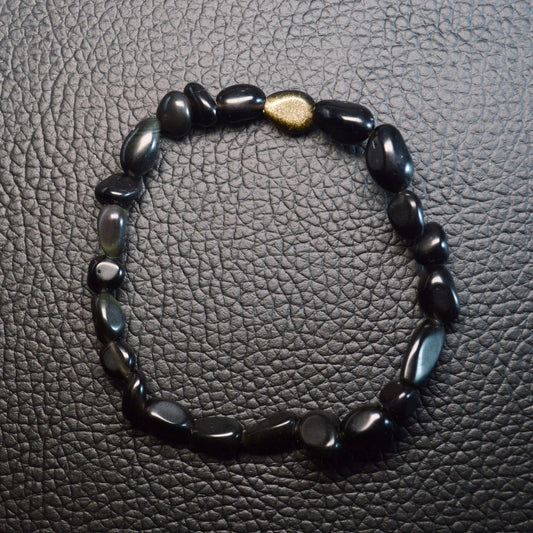 Regenbogen-Obsidian Nugget Armband