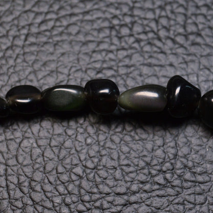 Regenbogen-Obsidian Nugget Armband