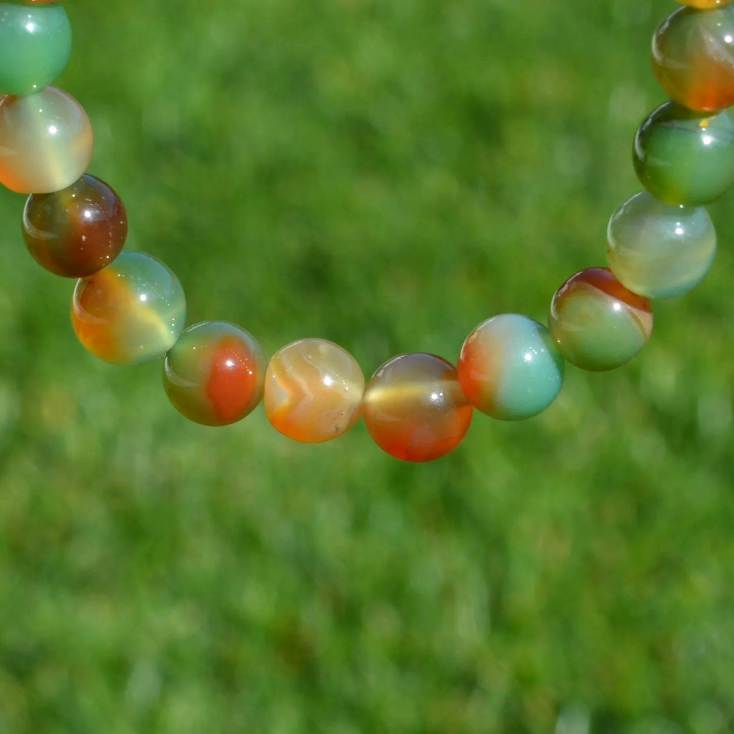 Pfauen Achat Armband - 8mm