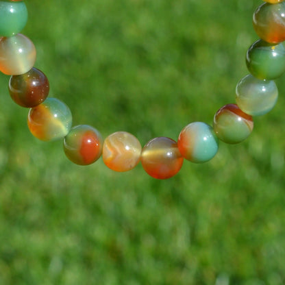 Pfauen Achat Armband - 8mm